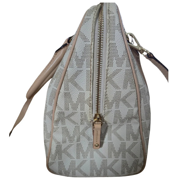 Michael Kors Satchel Handbag Cream Color Crossbody strap included - Picture 7 of 16